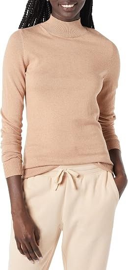 Beige Mock Neck Sweater imagen 2